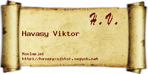 Havasy Viktor névjegykártya